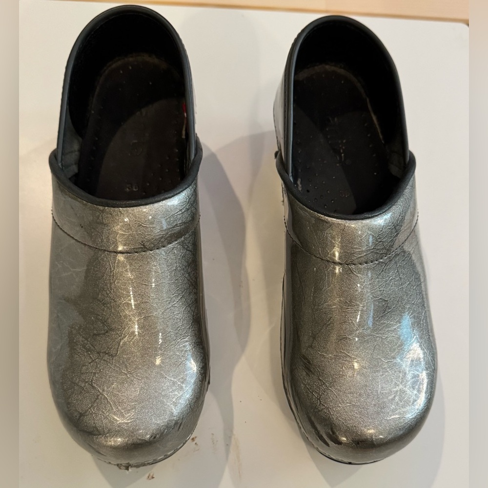 Sanita Silver Mules Comfortable Professional Clogs